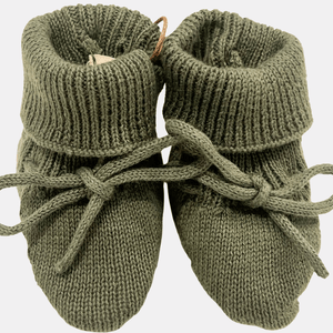 Fixoni Socks Fixoni  Baby Footies Knit - Duck Green