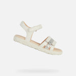 GEOX Sandals GEOX Haiti Girl Sandals Pearl White/Silver