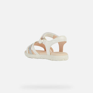 GEOX Sandals GEOX Haiti Girl Sandals Pearl White/Silver