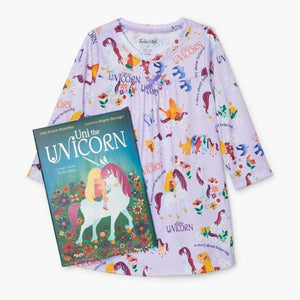 Hatley Pajamas 2 yrs Hatley Books to Bed -Uni the unicorn nightdress with book