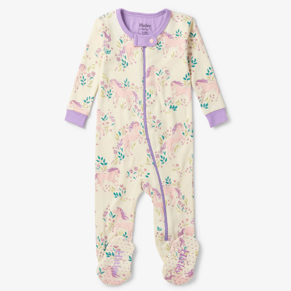 Hatley Pajamas 3-6 Months Hatley Kids - Meadow pony footed coverall