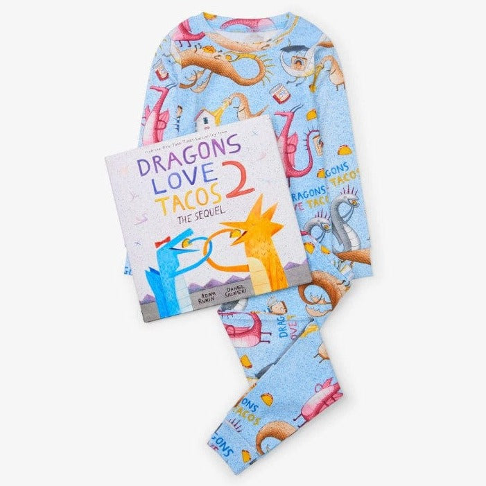 Hatley Pajamas Hatley Books to Bed - dragons love tacos pajama set with book