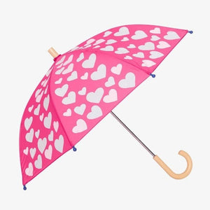 Hatley Parasols & Rain Umbrellas Hatley - White hearts Colour Changing Umbrella