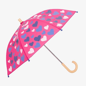 Hatley Parasols & Rain Umbrellas Hatley - White hearts Colour Changing Umbrella