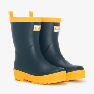 Hatley Rain Boots 4 Little Kids Hatley Kids - Navy & yellow matte rain boots