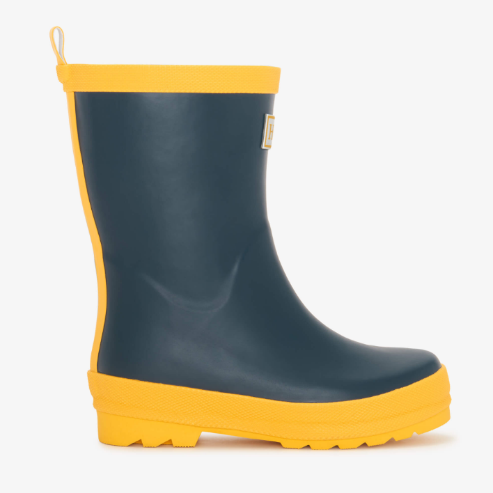 Hatley Rain Boots Hatley Kids - Navy & yellow matte rain boots