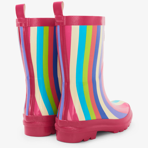 Hatley Rain Boots Hatley Kids - Rainbow Stripes Shiny Rain Boots