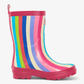 Hatley Rain Boots Hatley Kids - Rainbow Stripes Shiny Rain Boots