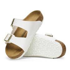 Birkenstock Kids Arizona Sandals- White Birko-Flor
