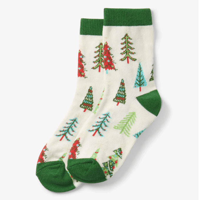 little blue house Socks 2-4 Yrs LITTLE BLUE HOUSE Kids Christmas Trees Crew Socks