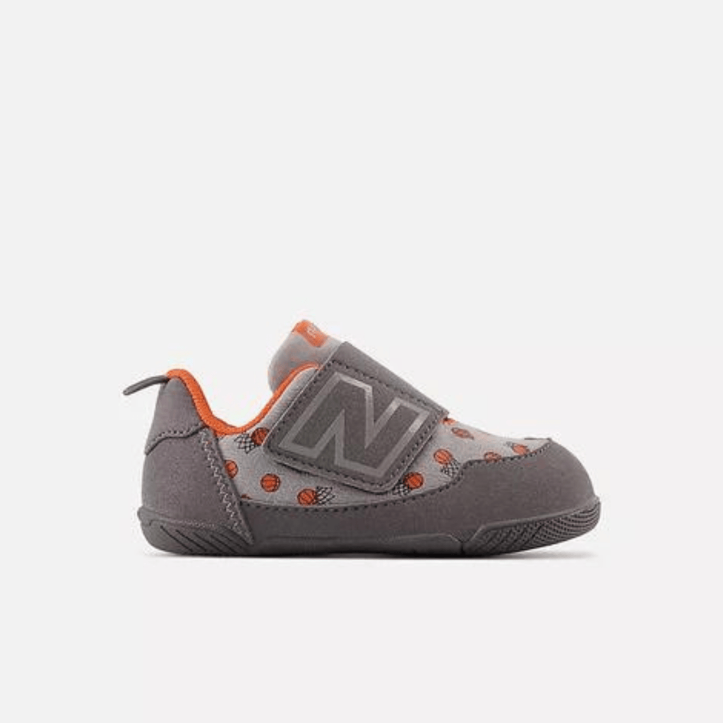 New Balance First Step Shoes New Balance NEW-B Hook & Loop - Grey with shadow grey and poppy