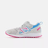 New Balance Shoes New Balance Big Kids Fresh Foam 650 Bungee Lace with Top Strap - Grey/Pink