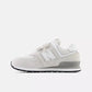 New Balance 574 Hook & Loop Sneakers- Grey/ White
