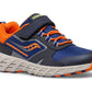 Saucony Runners 11 Big Kids Saucony Wind Shield 2.0 A/C Sneaker - Navy/Grey/Orange