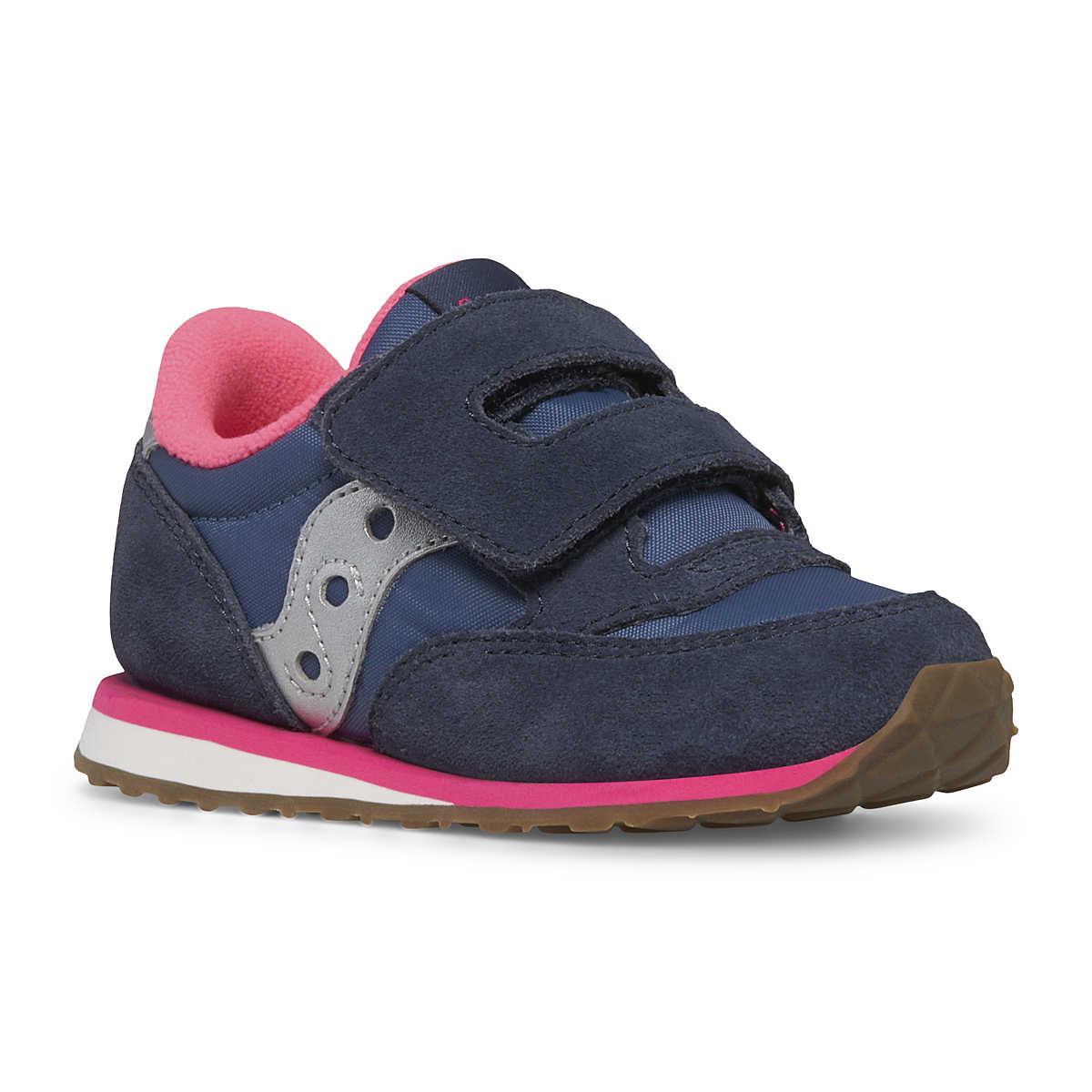 Saucony Runners 5 Little Kids Saucony Little Kids' Jazz Hook & Loop Navy/Silver/Pink