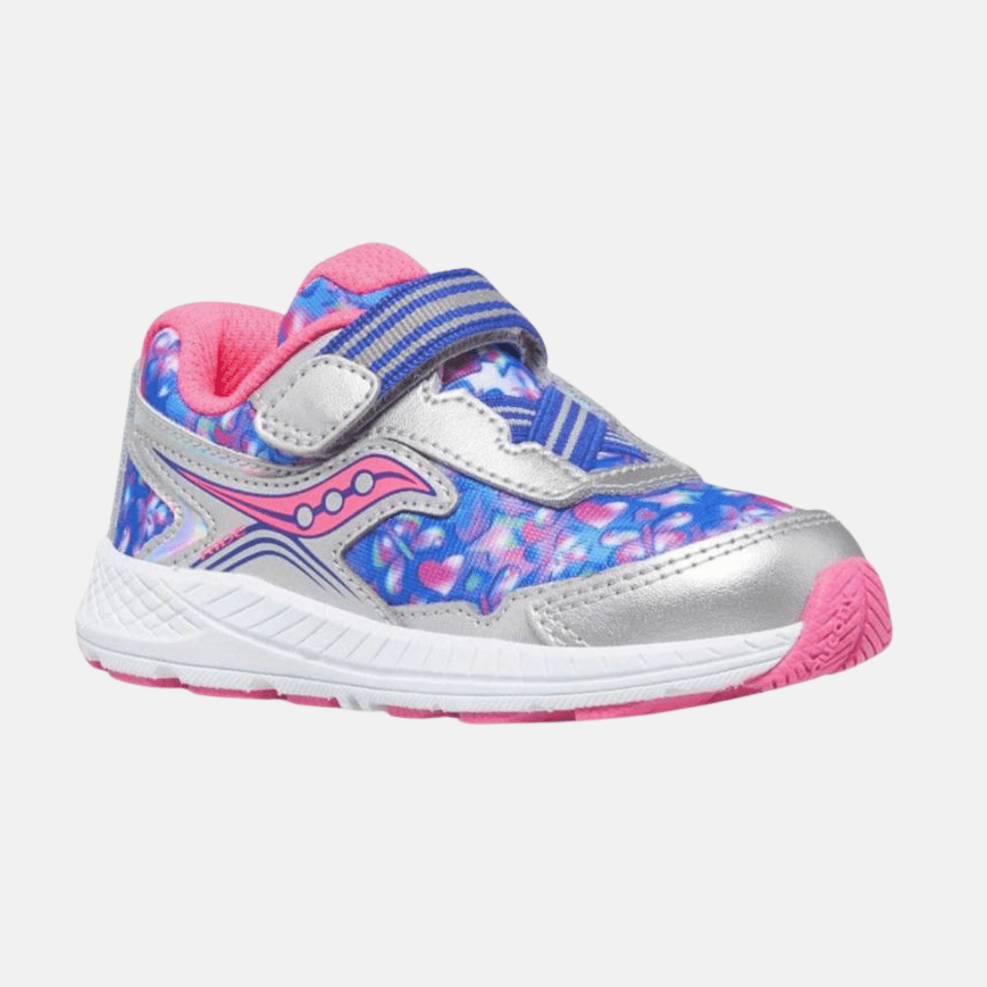 Saucony Runners 5 Little Kids Saucony Little Kids' Ride 10 Jr. Sneaker - Silver/Pink