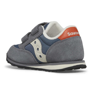 Saucony Runners Saucony Little Kids Jazz Hook & Loop Sneaker - Grey/Blue/Orange