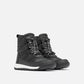 Sorel Winter Boots 1 Big Kids Sorel Youth Whitney II Plus Lace WP Winter Boots - Black/Sea salt