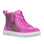 Billy Footwear High Tops 11 Big Kids Billy Footwear - Pink Print Canvas BILLY Classic Lace High