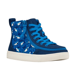Billy Footwear High Tops 5 Little Kids Billy Footwear - Blue Sharks Classic Lace High