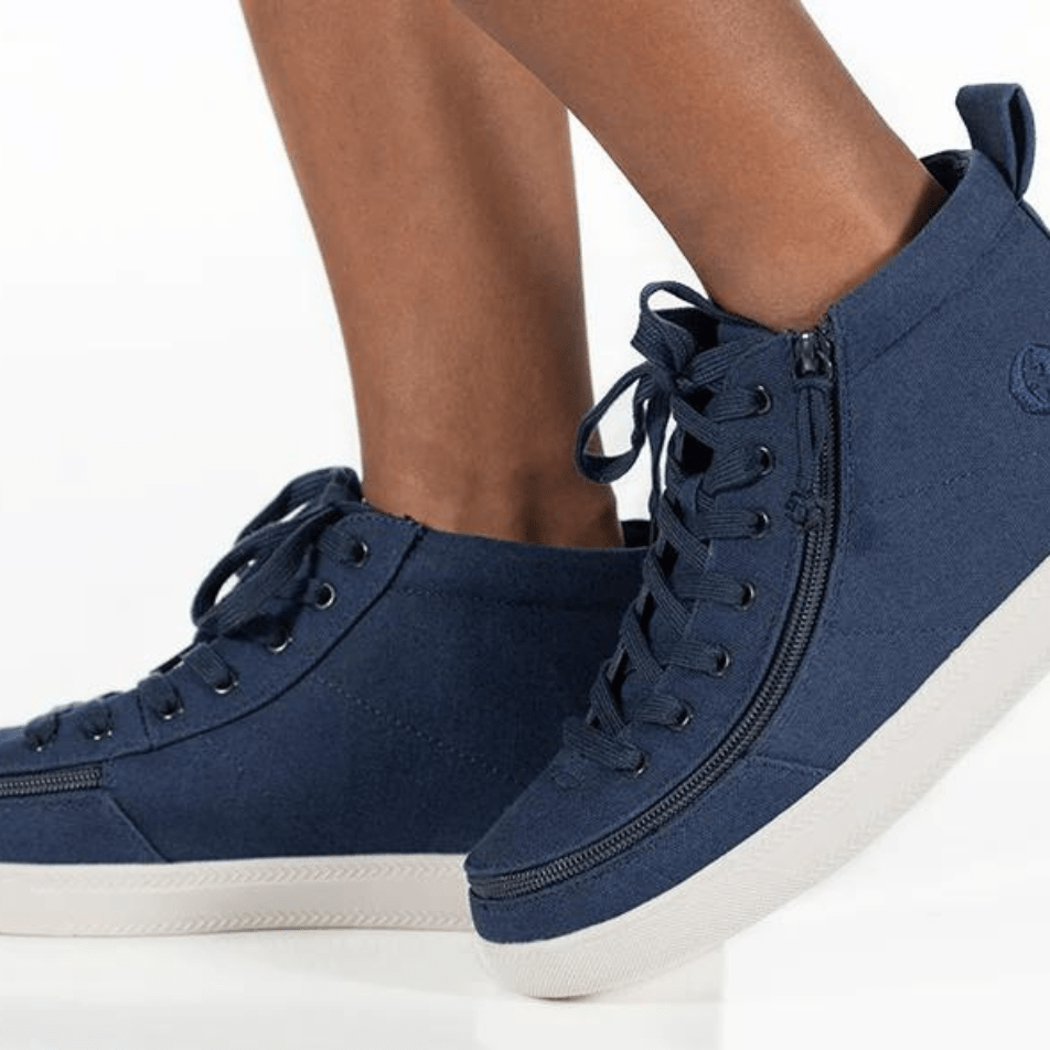 Navy blue high top 2025 shoes