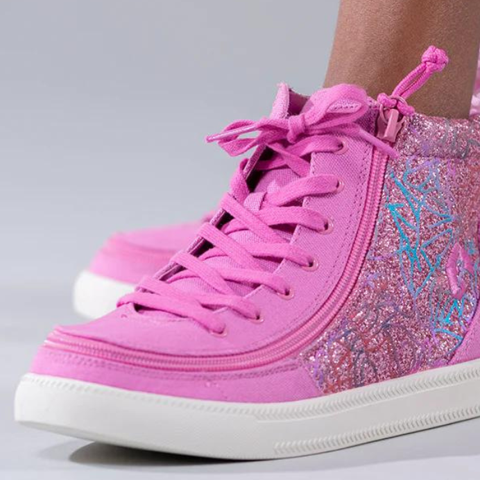 Billy Footwear - Pink Print Canvas BILLY Classic Lace High –