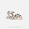GEOX Sandals 24 EU GEOX Haiti Girl Sandals White/Silver