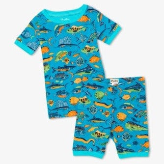 Hatley Pajamas 2 yrs Hatley Kids - Deep sea fish organic cotton short pajama set
