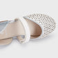 Mayoral Mary Jane Mayoral Ballet Flats with Velcro - White/Silver