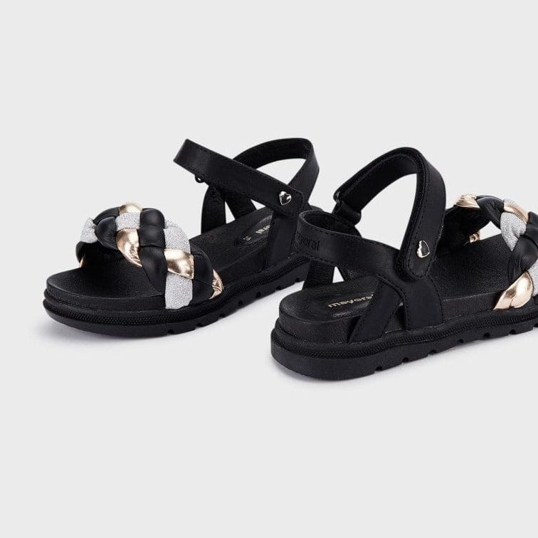 Mayoral Sandals Mayoral Sandals with Braid - Black/Gold