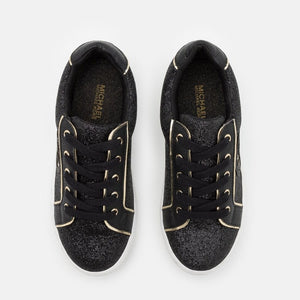 Michael Kors Runners Michael Kors Jordana Poppy Black Sparkle Runner - Black / Gold