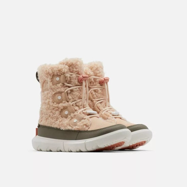 Sorel Winter Boots 1 Big Kids Sorel Youth Explorer Cozy Winter Boots Nova Sand/Stone Green