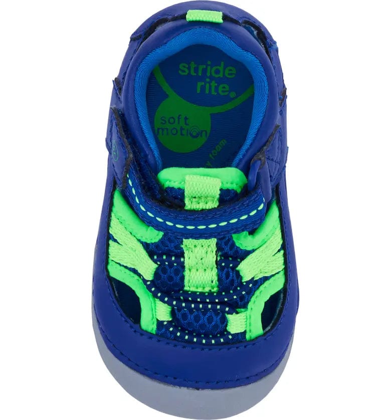 Stride Rite First Step Shoes Stride Rite Tobias Soft motion Sandal - Blue/lime