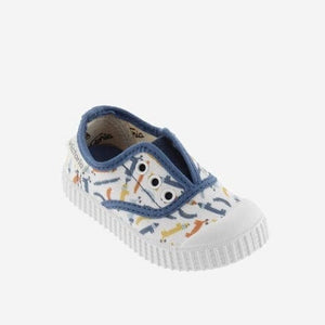 Victoria Mary Jane 18 EU Victoria Printed canvas elasticated Slipon shoes - Azul